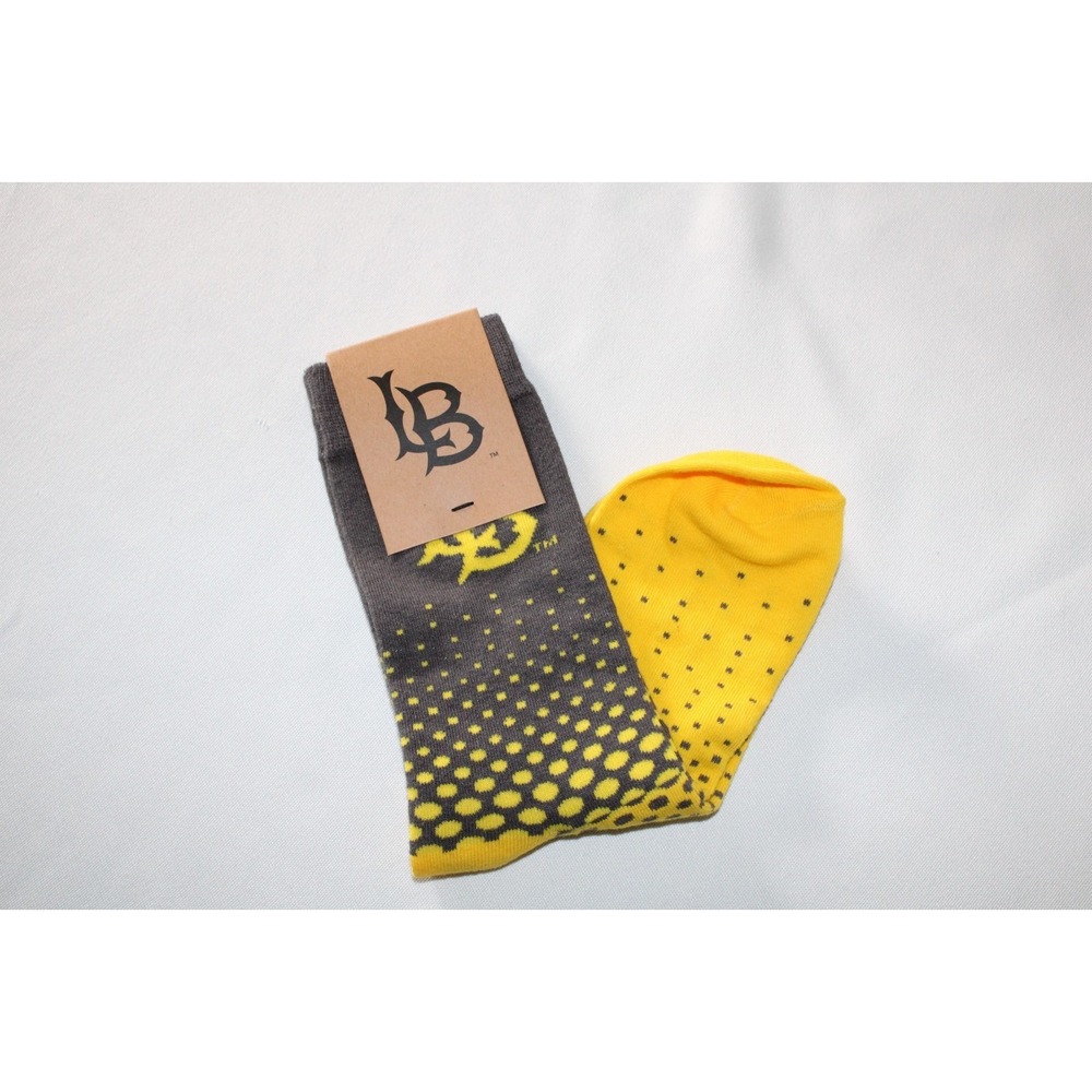 BETTERDESIGN Long Beach State Beach 49ers Crew Socks Yellow Grey NWT Unisex